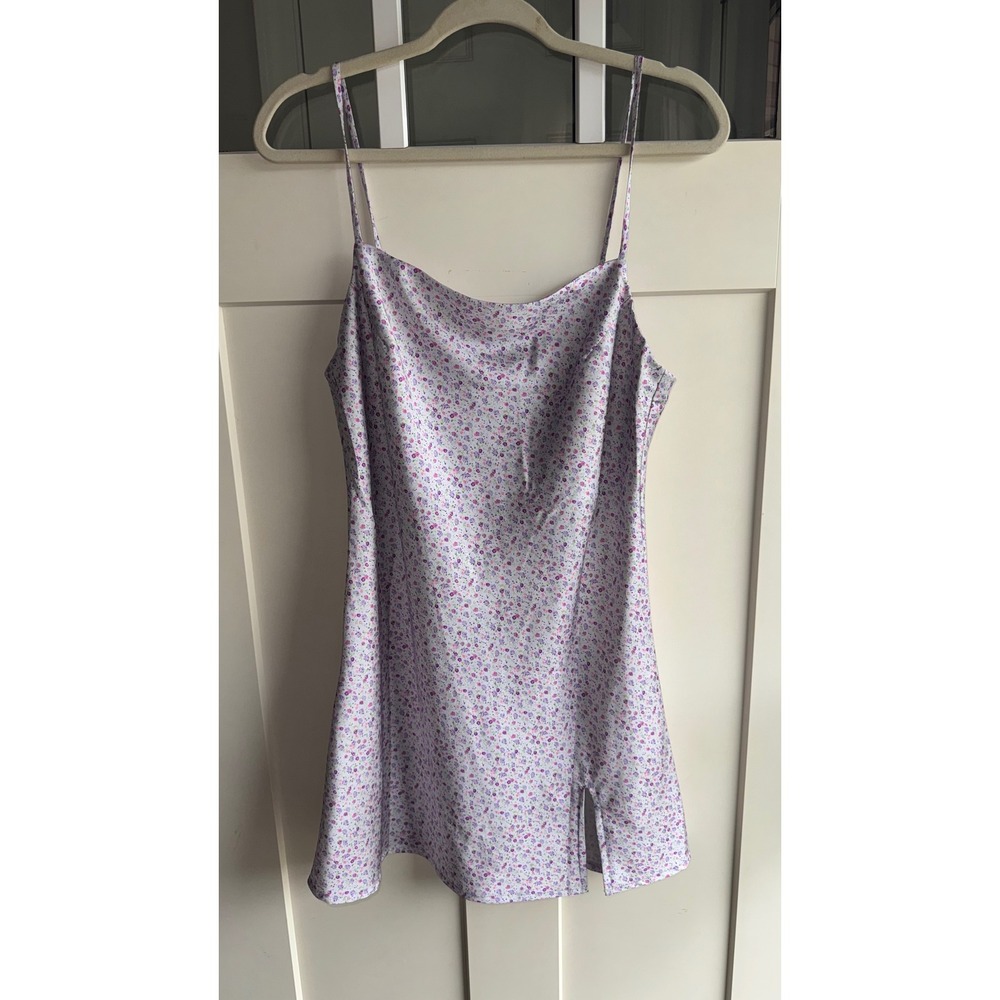 Princess Polly Purple Floral Satin Mini Dress Size 8 US